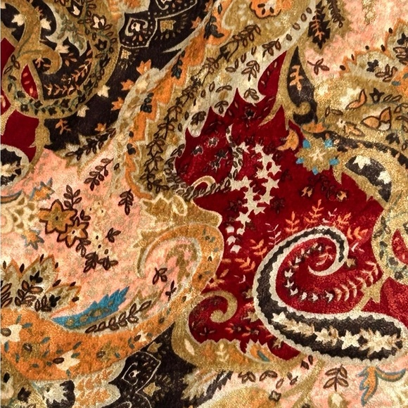 Soft Surroundings Top Womens Paisley Velour Long Sleeve Button Shirt Size 2X - Picture 9 of 10